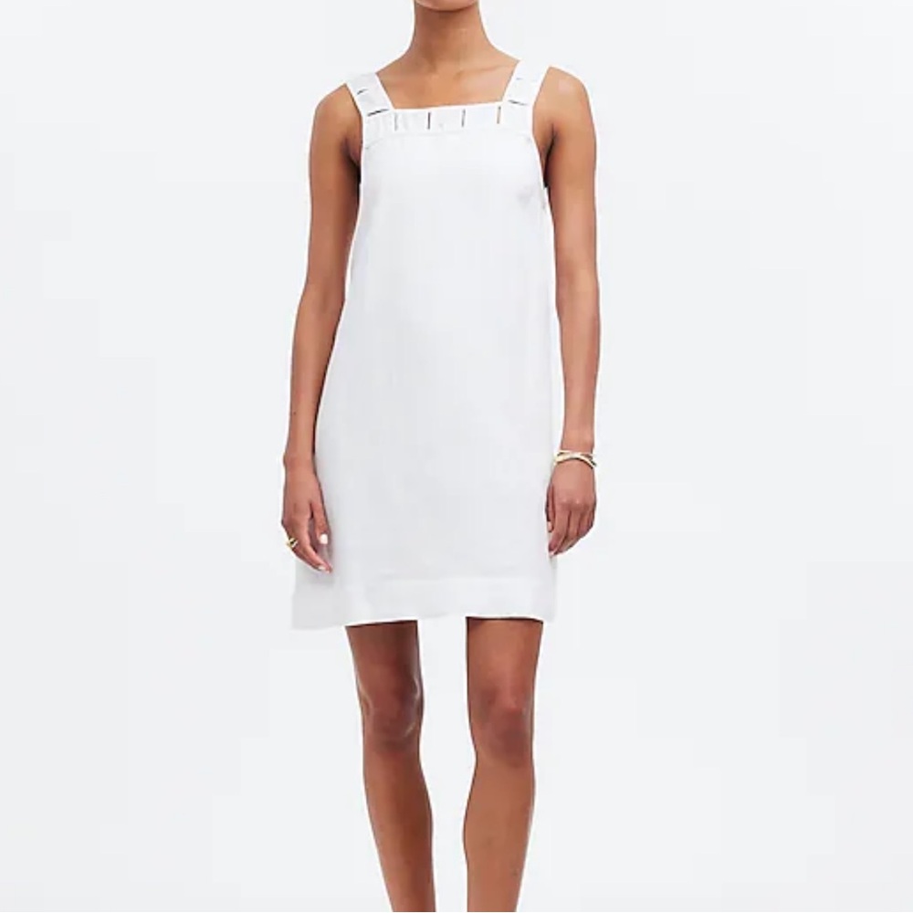 Madewell Embroidered Tank Mini Dress in Linen - Picture 2 of 7